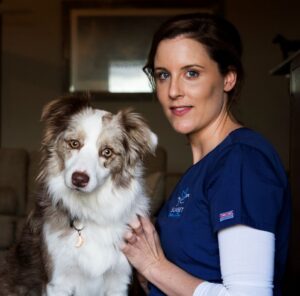 Dr Jackie Campbell with dog_Sunset Vets