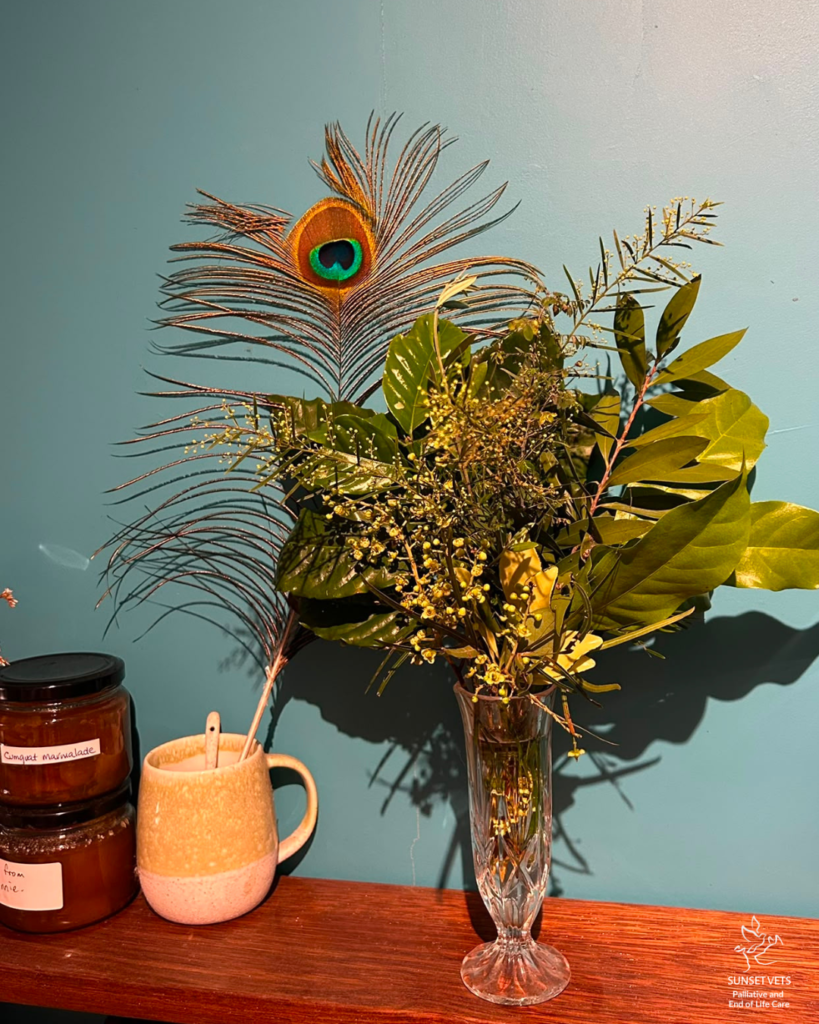 Freshly collected flowers in memory of Barnaby